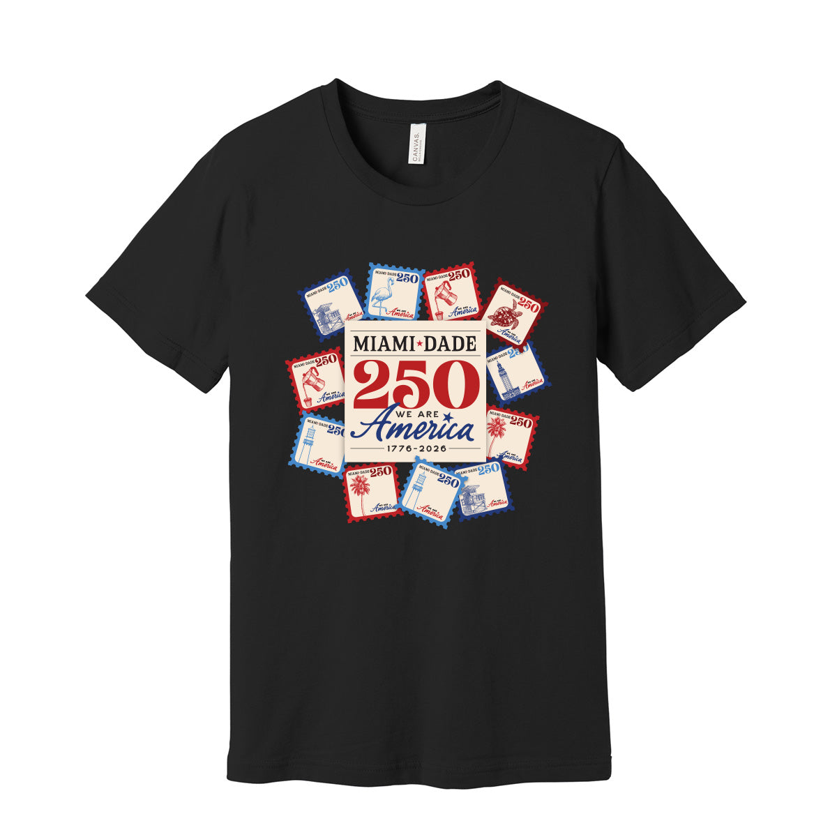 Miami-Dade 250 Modern Stamps Bella+Canvas® Unisex Jersey Short Sleeve Tee